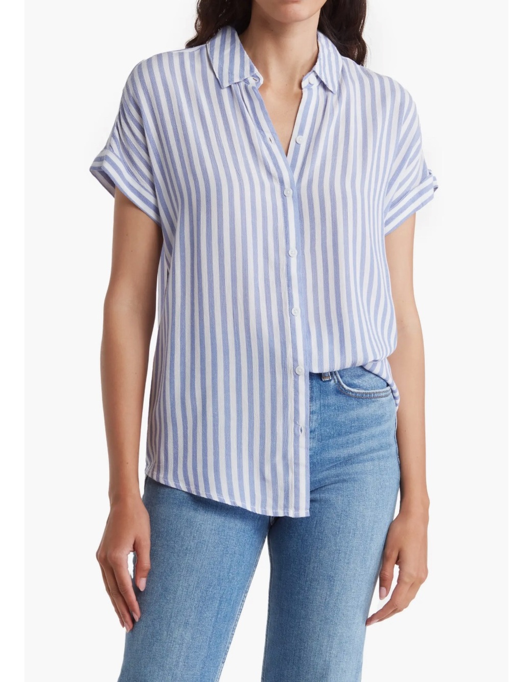 Spencer Stripe Short Sleeve Button-Up Shirt by Beach Lunch Lounge